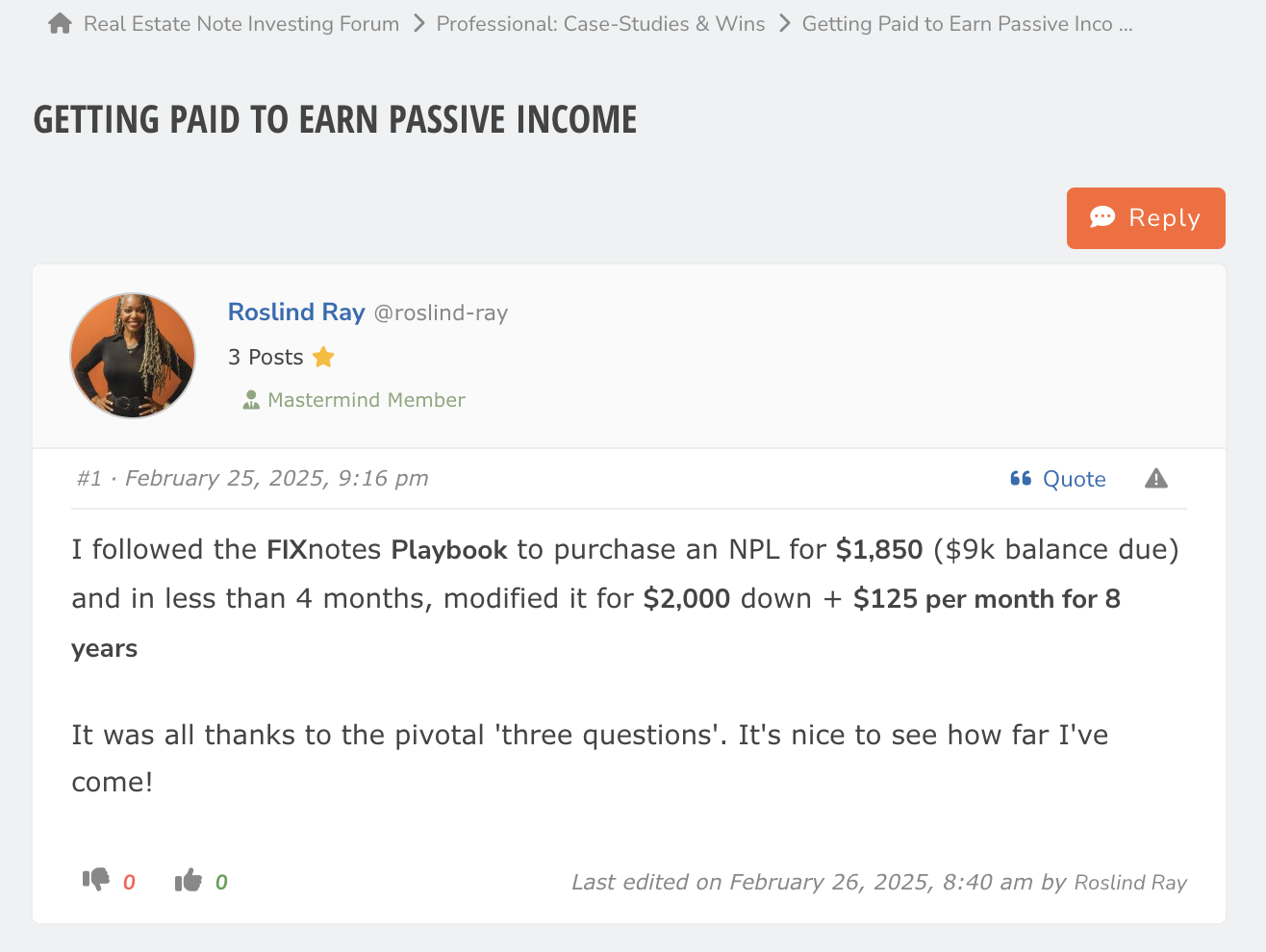 Testimonial from Roz